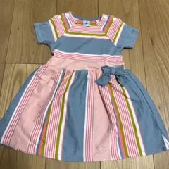 プチバトー　ストライプ柄ワンピース