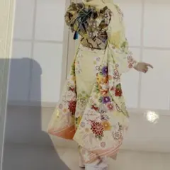 ミントグリーン 花柄振袖 大きなリボン付き 5セット - メルカリ