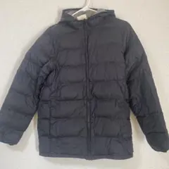 黒 フード付きダウンコート 150