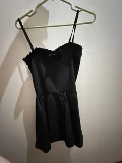 TRALALA リボン付き黒キャミワンピース　キュロットセット　未使用タグ付きのサムネイル