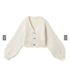 GRL ビジューボタンショート丈ニットカーディガン