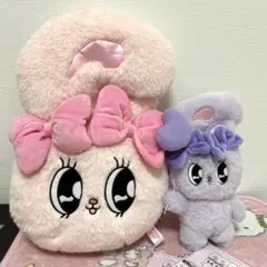 エスターバニー　ハートバルーンぬいぐるみ ラベンダー　フェイスクッション　うさぎ