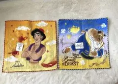 新品ディズニー アラジン & 美女と野獣 ハンカチセット