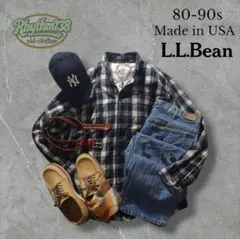 【貴重】L.L.Bean 80s〜90s USA製 ペインター×ネルシャツコーデ