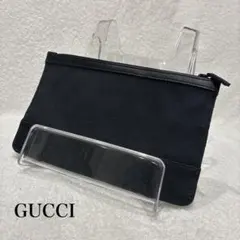 GUCCI グッチ GGキャンバス ポーチ フラットポーチ ブラック 黒のサムネイル