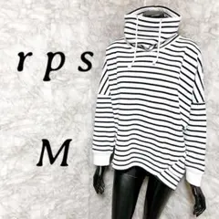 [r.p.s] 裏フリースボーダー柄 テールカットハイネック トレーナー