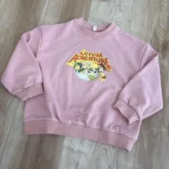 韓国子供服　プリント　トレーナー　スウェット　ピンク　120