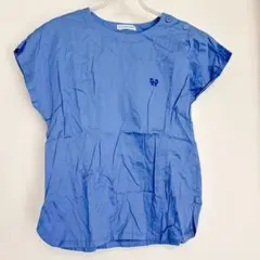 DEBORAH 青 半袖Tシャツ 肩ボタン付き M相当 カジュアル 海外古着