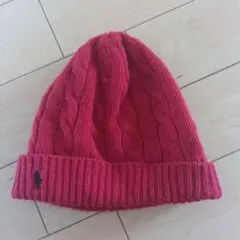 ラルフローレン ニットキャップ 赤