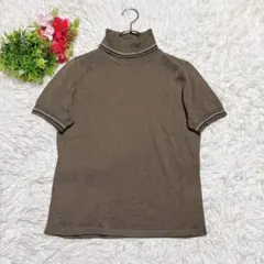 美品 【アリスバーリー】 ハイネックニット 半袖 アースカラー (M) 可愛いのサムネイル