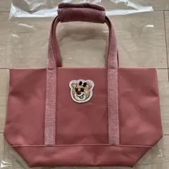 ラブラリー　オールドテディガール　ワッペントートバッグ　L（小）ピンク　持ち手付