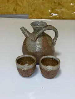 酒器セット 徳利1点 ぐい呑み2点 陶器