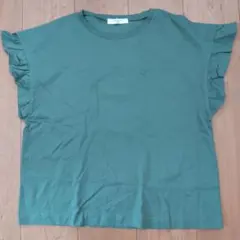 《美品》Samansa Mos2 blue フリル袖 Tシャツ グリーン Fのサムネイル