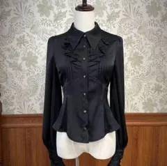 シャツ　長袖　黒ゴスロリ　ロリータ　ガーリー フリル　 ブラウス　地雷系　量産型