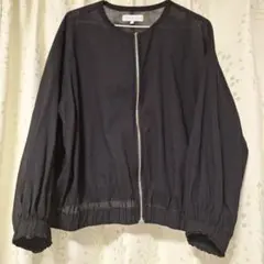 美品☆シアーブルゾン☆ジップアップ☆ブラック☆Lのサムネイル