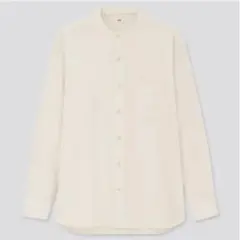 新品UNIQLOフランネルスタンドカラーシャツ（長袖）