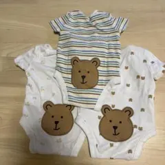 c*i様 クマの刺繍ロンパース 3点セット