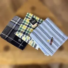 ももりんさま【3枚•新品】メンズ タオルハンカチ　セット売りのサムネイル
