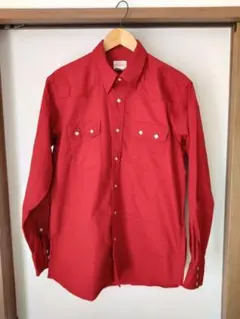 BEAMS メンズ ウエスタン風 L 長袖シャツ 赤