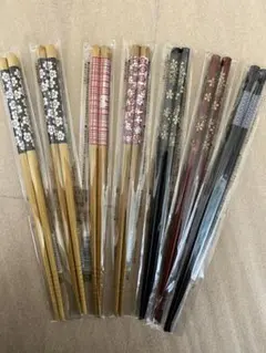 木製箸 7本セット 花柄・チェック柄