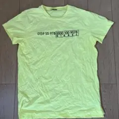 DIESEL ネオンイエロー ロゴプリント Tシャツ