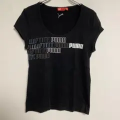 PUMA ブラック フレンチ袖Tシャツ L