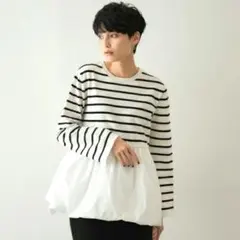 オペークドットクリップ　OPAQUE.CLIP　バルーンドッキングペプラムニット