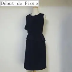 デビュードフィオレ　ビジュー付アシンメトリーワンピース