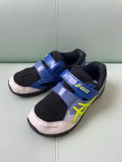 asics キッズスニーカー 青/黒/黄