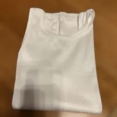 グリーンレーベルリラクシング 白 リブ タンクトップ