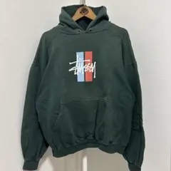 90s USA製　OLD stussy パーカー　フェード　グリーン