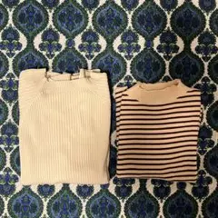 ベージュ系　長袖　ニット　2点セット　フリーサイズ