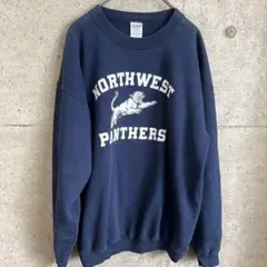 US 古着 GILDAN スウェット ネイビー L カレッジロゴ トレーナー