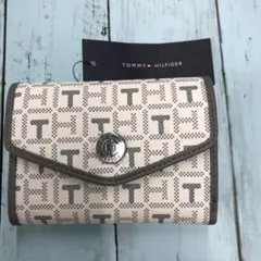 TOMMY HILFIGER 三つ折り財布 ベージュ/グレー【新品・未使用】