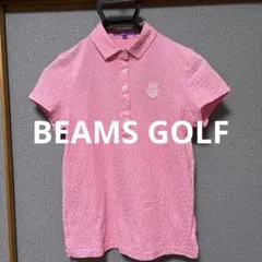 BEAMS GOLF ポロシャツ ピンク 総柄　美品　サイズM ストレッチのサムネイル