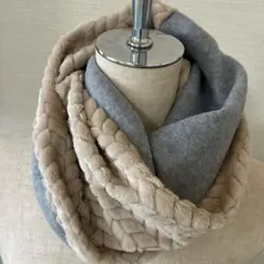 お得❤️杢グレー❤️　ジャガードボア　フリース　マフラー　グレー　灰色　ベージュ