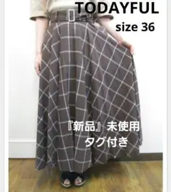 TODAYFUL Belted Check Skirt秋冬ブラウンチェック