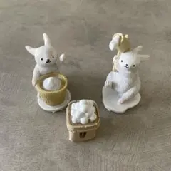 お月見オブジェ　ナチュラルキッチン　お月見　餅つき　うさぎ　お団子　オブジェ