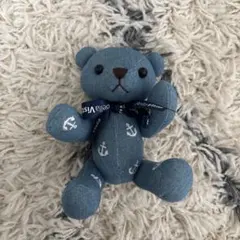 bellavista くまのぬいぐるみ　アンカー柄　デニム