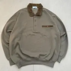 ポロスウェット レトロ ヴィンテージ グランパコア コーデュロイ L ベージュ