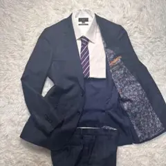 美品 現行 花柄 ポールスミス ドーメル セットアップ チェック ネイビー M