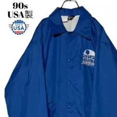 90sヴィンテージ古着USA製ナイロンコーチジャケット 青 L ジャンパー