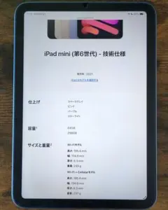 iPad mini6 64GB Wi-Fiモデル