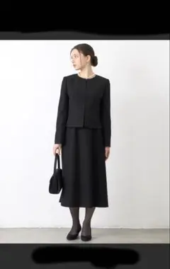 極美品　東京ソワール　スーツ　ジャケット　ワンピース　高級　 フォーマル　黒　9