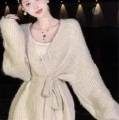 【アウター】インスタで超人気 Vネック 無地 韓国系 長袖 カーディガン