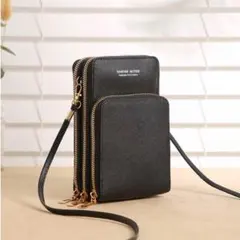 【ブラック】春 夏 ショルダーバッグ ポーチ 財布 ポシェット