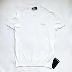 新品　DSQUARED2 ディースクエアード　ロゴ　ニット　カットソー　ホワイト