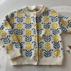 花柄ニットセーター