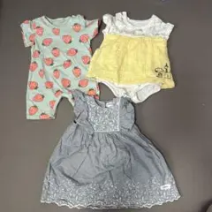 美品　ベビー服 3点セット（ロンパース2点、トップス1点）