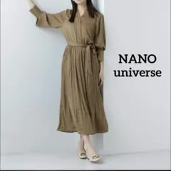 NANO universe ナノユニバース ヴィンテージサテンワンピース 茶色